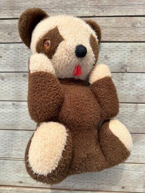 60s 70s Stuffed Bear Plush Vintage Overbrook Novelties, Que, Canada
